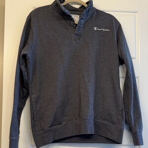 Champion Dark Gray Button-Up Sweatshirt